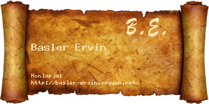 Basler Ervin névjegykártya